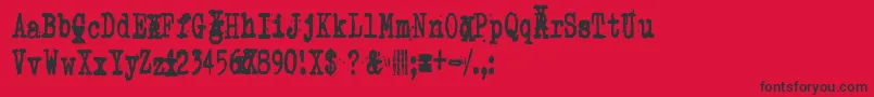 Police ZombieQueenXed – polices noires sur fond rouge