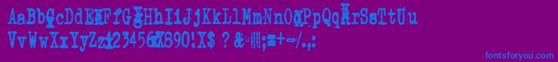 ZombieQueenXed Font – Blue Fonts on Purple Background