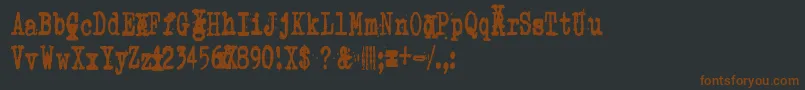 ZombieQueenXed-fontti – ruskeat fontit mustalla taustalla