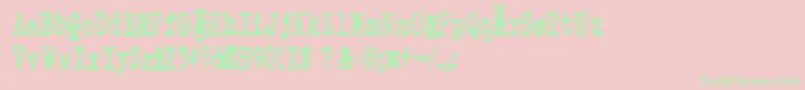 ZombieQueenXed Font – Green Fonts on Pink Background
