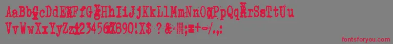 ZombieQueenXed Font – Red Fonts on Gray Background