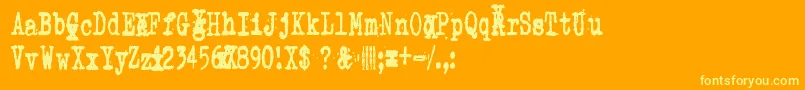 ZombieQueenXed Font – Yellow Fonts on Orange Background