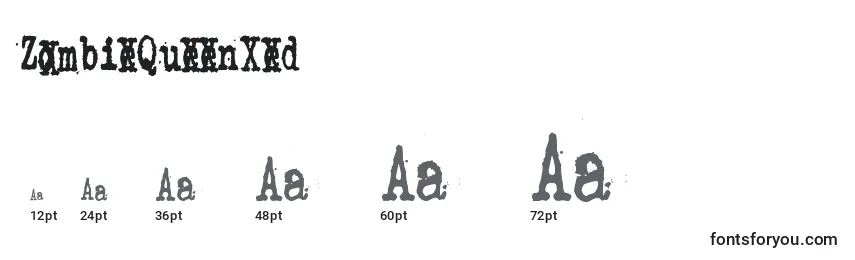 ZombieQueenXed Font Sizes