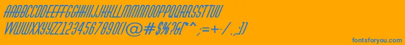 AHuxleyBolditalic Font – Blue Fonts on Orange Background