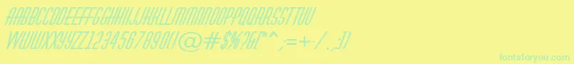 AHuxleyBolditalic Font – Green Fonts on Yellow Background