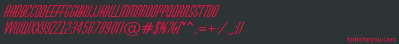 フォントAHuxleyBolditalic – 黒い背景に赤い文字