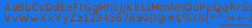 フォントOpendyslexicaltaRegular – 茶色の文字が青い背景にあります。