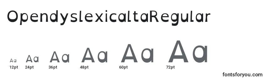 Размеры шрифта OpendyslexicaltaRegular