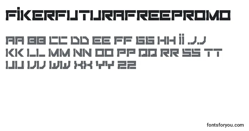 Czcionka FikerFuturaFreePromo – alfabet, cyfry, specjalne znaki