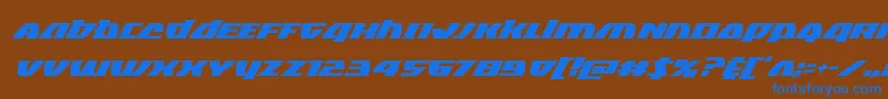 Blackbishopsuperital-fontti – siniset fontit ruskealla taustalla