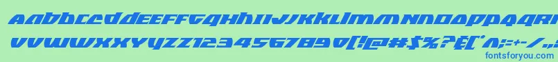 Шрифт Blackbishopsuperital – синие шрифты на зелёном фоне