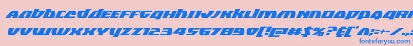 フォントBlackbishopsuperital – ピンクの背景に青い文字