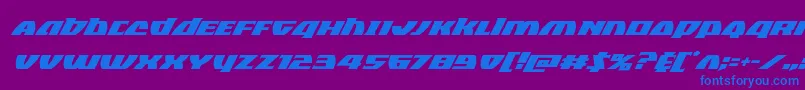 Шрифт Blackbishopsuperital – синие шрифты на фиолетовом фоне