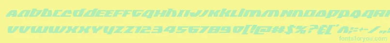 フォントBlackbishopsuperital – 黄色い背景に緑の文字