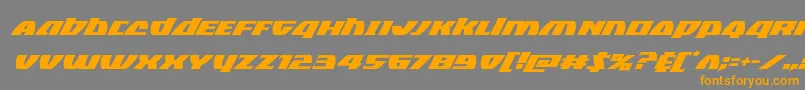 Blackbishopsuperital-Schriftart – Orangefarbene Schriften auf grauem Hintergrund