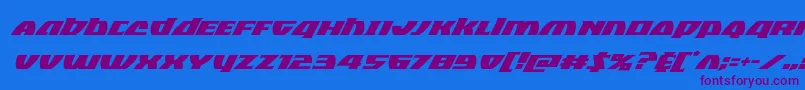 Blackbishopsuperital-Schriftart – Violette Schriften auf blauem Hintergrund