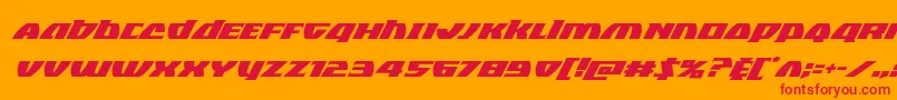 Blackbishopsuperital-Schriftart – Rote Schriften auf orangefarbenem Hintergrund