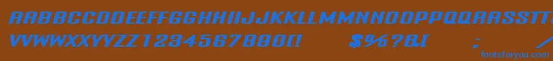 Onanrg Font – Blue Fonts on Brown Background