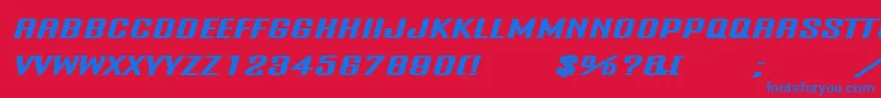 フォントOnanrg – 赤い背景に青い文字