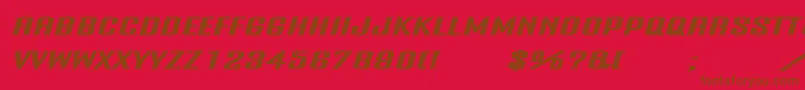Onanrg-Schriftart – Braune Schriften auf rotem Hintergrund