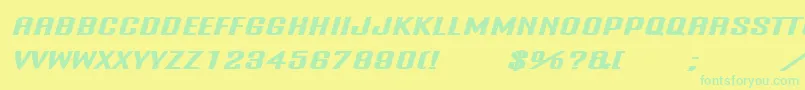 Onanrg Font – Green Fonts on Yellow Background