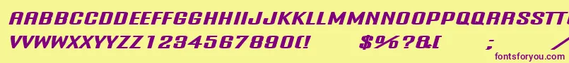 Onanrg-fontti – violetit fontit keltaisella taustalla