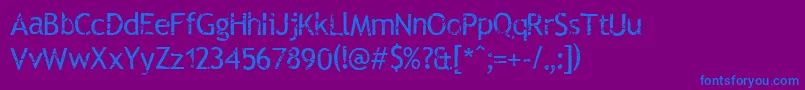フォントRubThisTransferSheet – 紫色の背景に青い文字