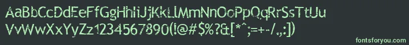 RubThisTransferSheet Font – Green Fonts on Black Background