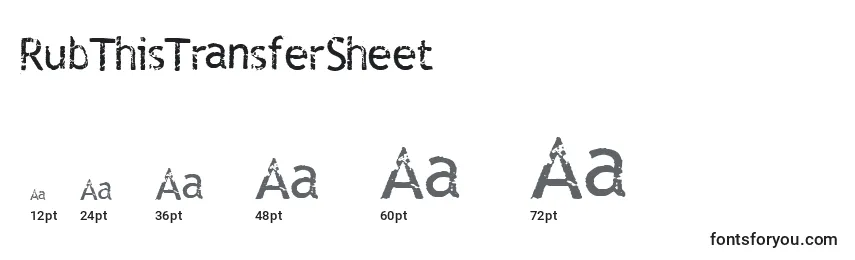 Размеры шрифта RubThisTransferSheet