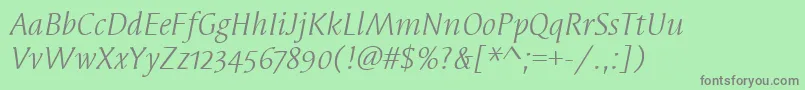 SyndorOsItcTtBookitalic Font – Gray Fonts on Green Background