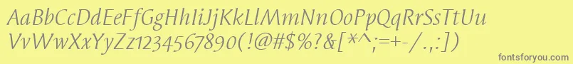 fuente SyndorOsItcTtBookitalic – Fuentes Grises Sobre Fondo Amarillo