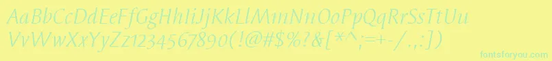 fuente SyndorOsItcTtBookitalic – Fuentes Verdes Sobre Fondo Amarillo