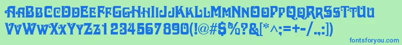 DaschaRegular Font – Blue Fonts on Green Background