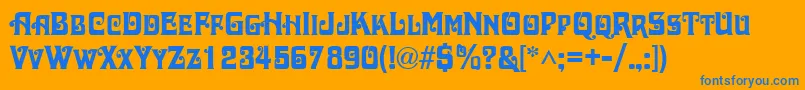 フォントDaschaRegular – オレンジの背景に青い文字