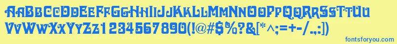 DaschaRegular Font – Blue Fonts on Yellow Background