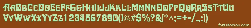 DaschaRegular Font – Green Fonts on Brown Background