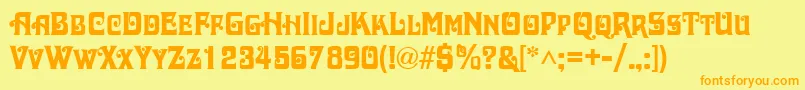 DaschaRegular Font – Orange Fonts on Yellow Background