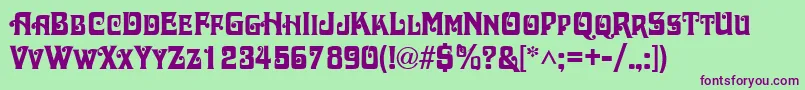 DaschaRegular Font – Purple Fonts on Green Background