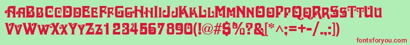 DaschaRegular Font – Red Fonts on Green Background