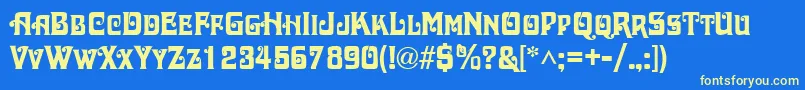 DaschaRegular Font – Yellow Fonts on Blue Background