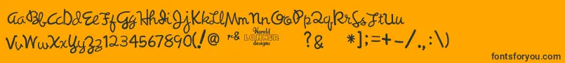 Synchronous Font – Black Fonts on Orange Background