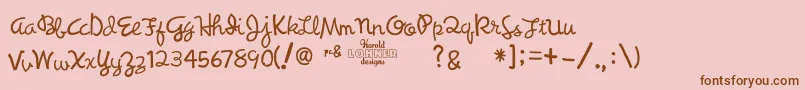 Synchronous Font – Brown Fonts on Pink Background