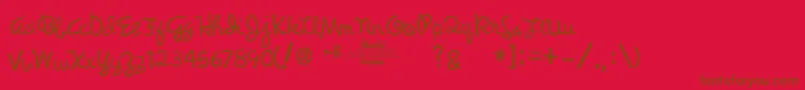 Synchronous Font – Brown Fonts on Red Background