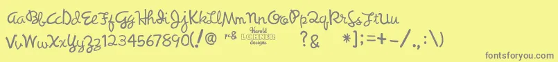 Synchronous Font – Gray Fonts on Yellow Background