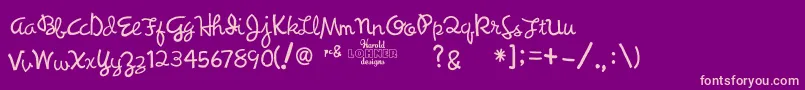 Synchronous Font – Pink Fonts on Purple Background