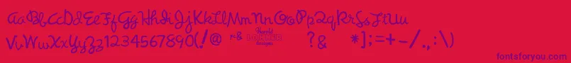 Synchronous Font – Purple Fonts on Red Background