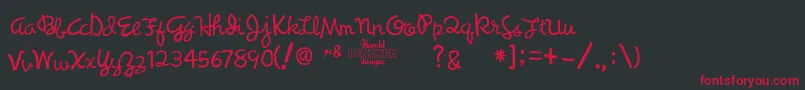 Synchronous Font – Red Fonts on Black Background