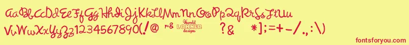 Synchronous Font – Red Fonts on Yellow Background