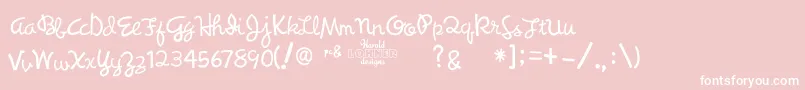 Synchronous Font – White Fonts on Pink Background