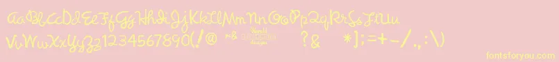 Synchronous Font – Yellow Fonts on Pink Background